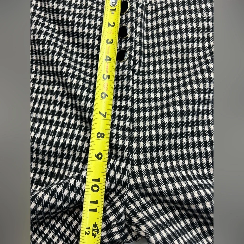 Ann Taylor Houndstooth Wide Leg Trousers Sz 0 Pants Ivory Black Career Preppy - Picture 5 of 10